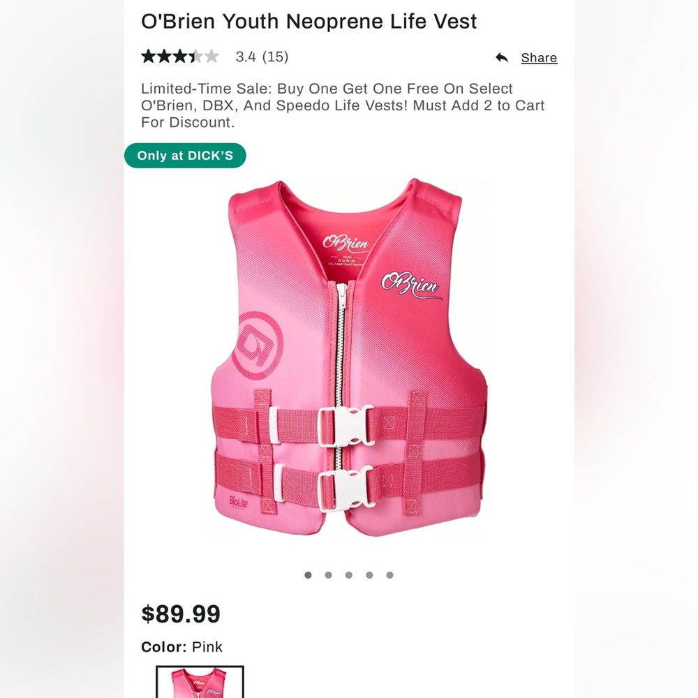 O’Brien Youth Life Vest